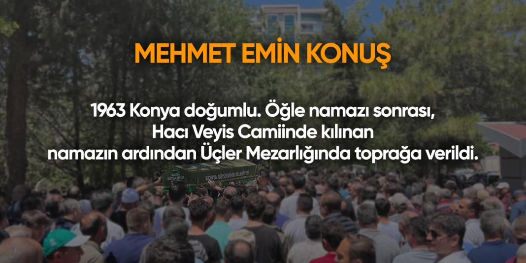 Konya'da bugün vefat edenler | 22 Şubat 2025 22
